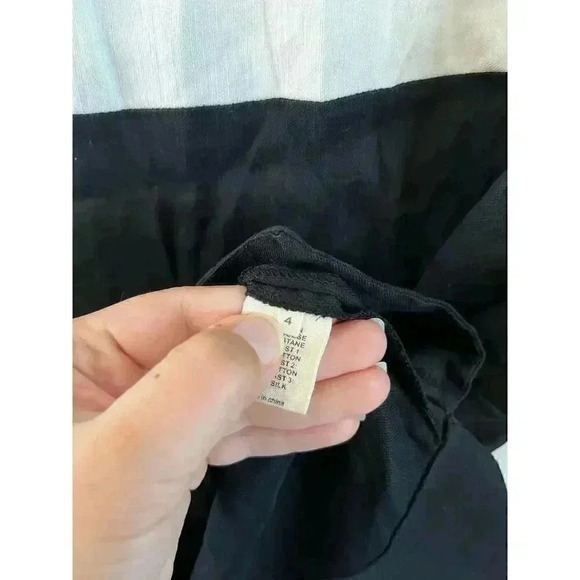 L’Agence Colorblock Mesh Shift Dress Size 4 Cotton Linen Silk Blend Sleeveless - Picture 9 of 9